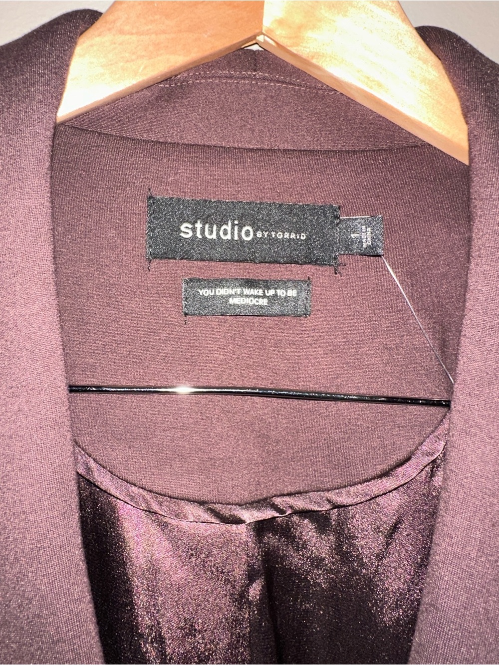 Torrid Studio Ponte Knit Stretch Brown Tailored Blazer Jacket size 1 (14/16) - Picture 3 of 7